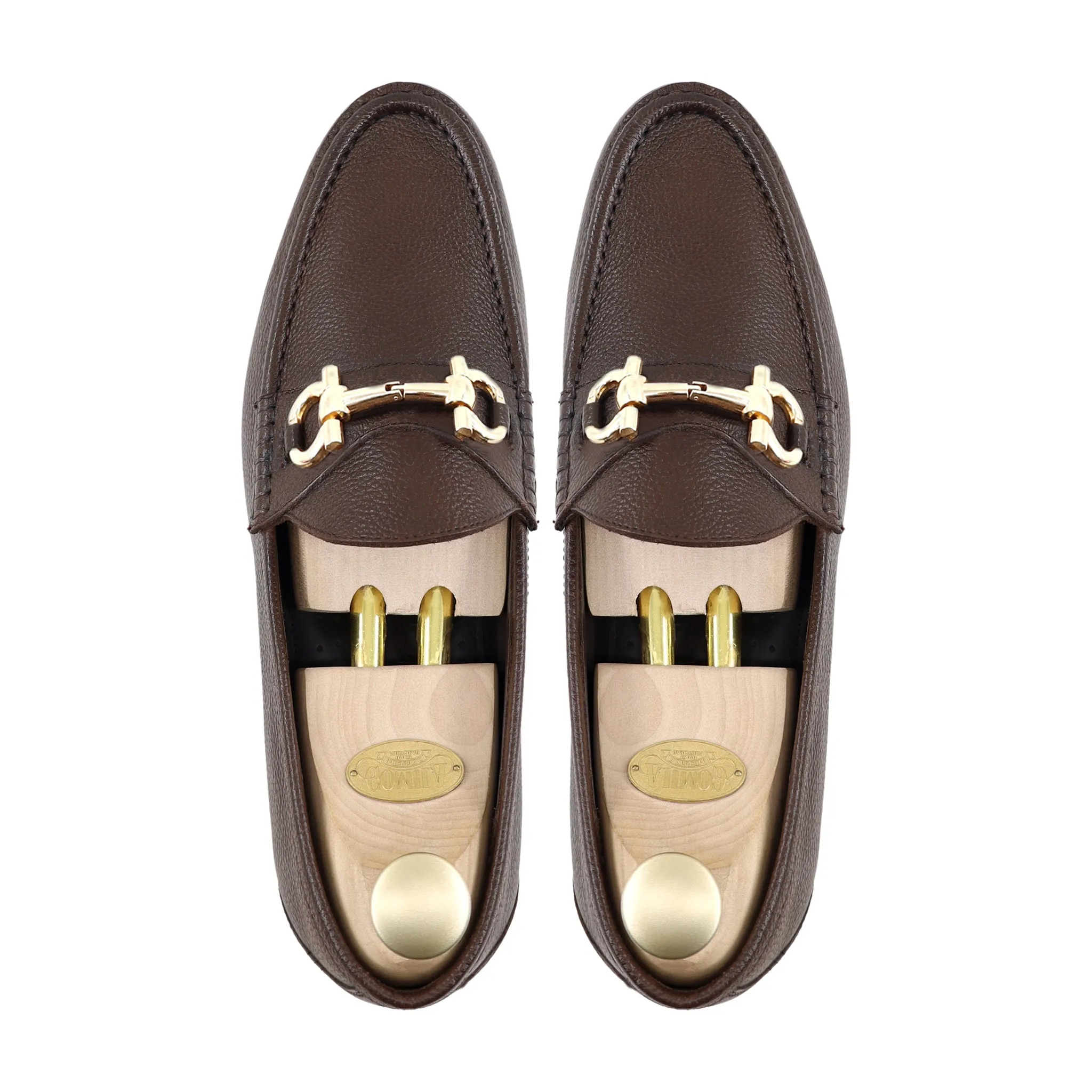 Arzak - Men's Dark Brown Pebble Grain Leather Loafer
