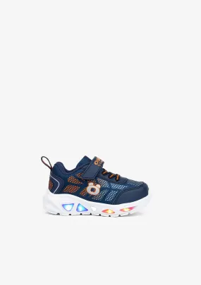 Baby's Navy With Lights Logo Sneakers