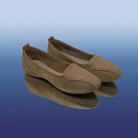 Beige Nubuck Leather Loafers