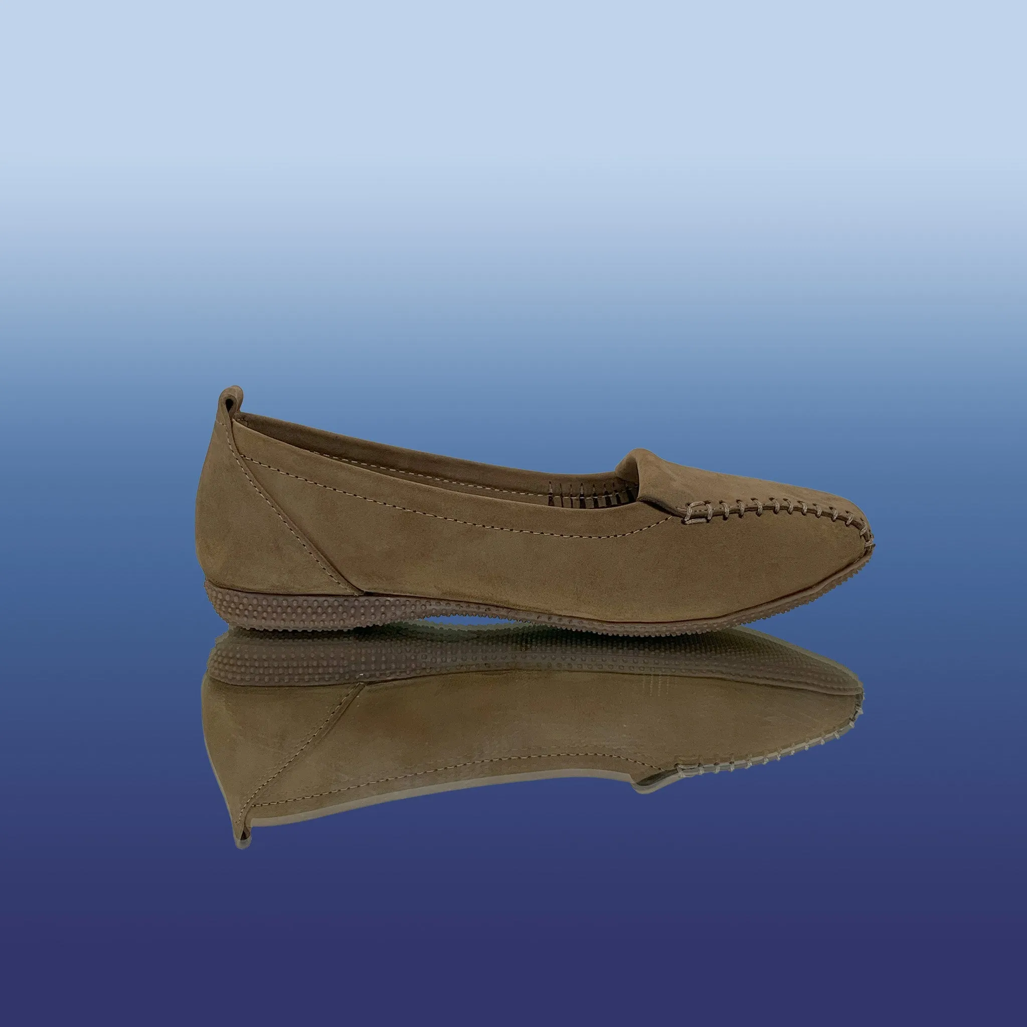 Beige Nubuck Leather Loafers