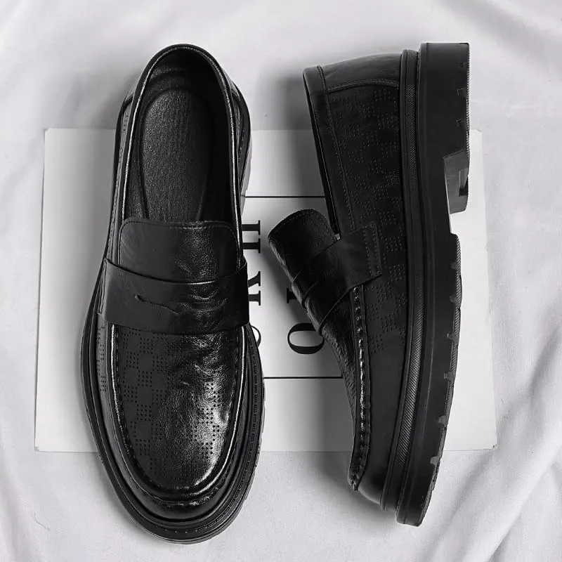 Classic Men's Dress Shoes Mens Faux Patent Leather Tuxedo Shoes Casual Business Formal Loafers Shoes for Men(8.5)