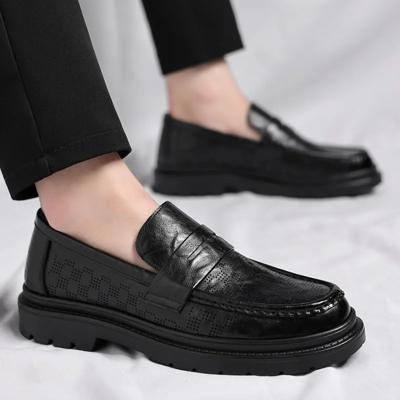 Classic Men's Dress Shoes Mens Faux Patent Leather Tuxedo Shoes Casual Business Formal Loafers Shoes for Men(8.5)