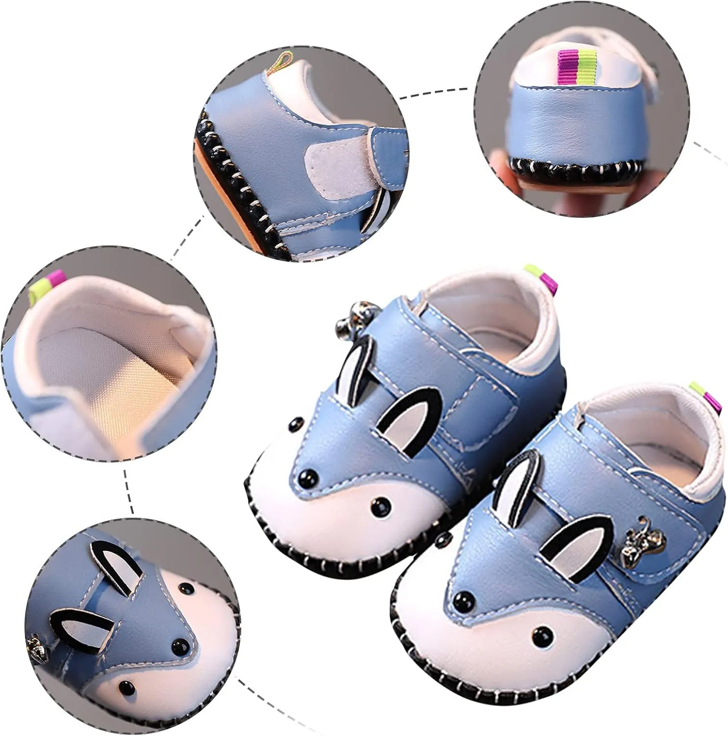 Cute 𝐂artoon Prewalkers Shoes for Infant Baby Boys Girls Soft Sole Leather Non Slip Comfortable Sports Footwear
