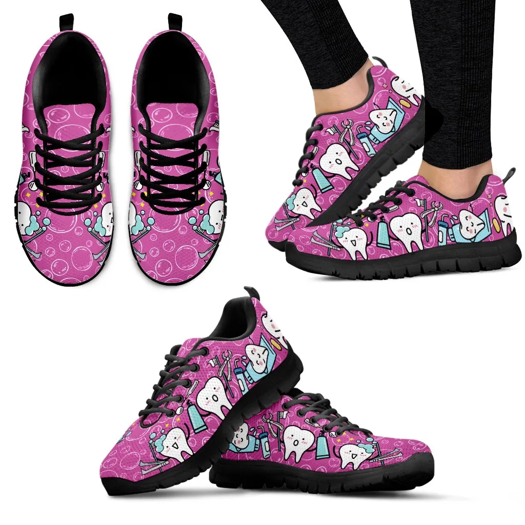 Dental Teeth Prints Casual Women Shoes Flats Sneakers Air Mesh Comfortable Ladies Footwear Zapatos Mujer