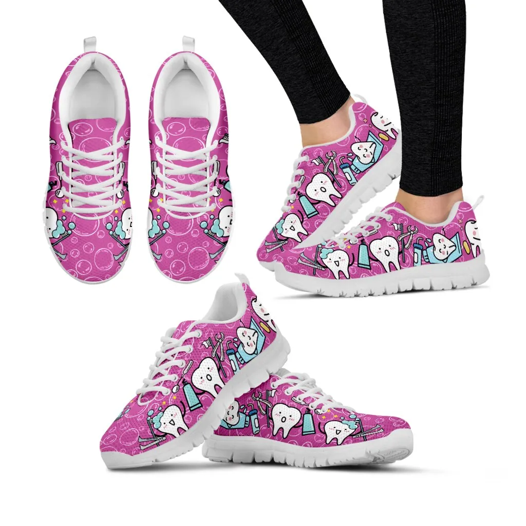 Dental Teeth Prints Casual Women Shoes Flats Sneakers Air Mesh Comfortable Ladies Footwear Zapatos Mujer