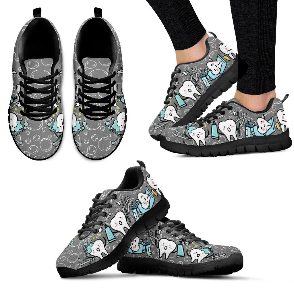 Dental Teeth Prints Casual Women Shoes Flats Sneakers Air Mesh Comfortable Ladies Footwear Zapatos Mujer