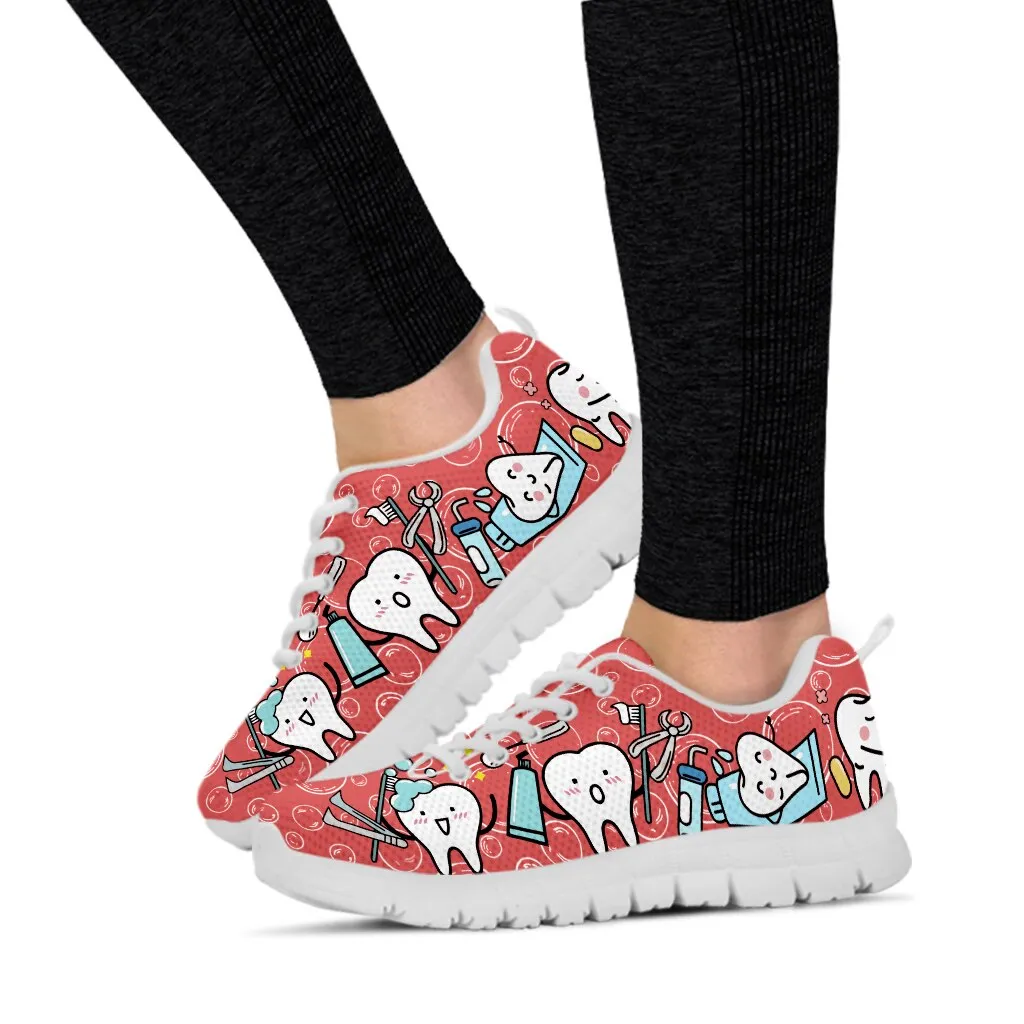 Dental Teeth Prints Casual Women Shoes Flats Sneakers Air Mesh Comfortable Ladies Footwear Zapatos Mujer
