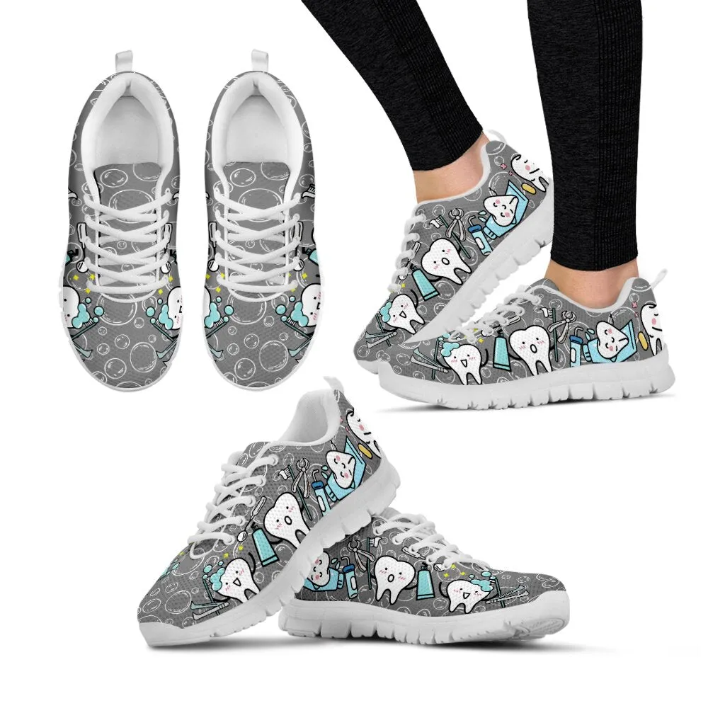 Dental Teeth Prints Casual Women Shoes Flats Sneakers Air Mesh Comfortable Ladies Footwear Zapatos Mujer