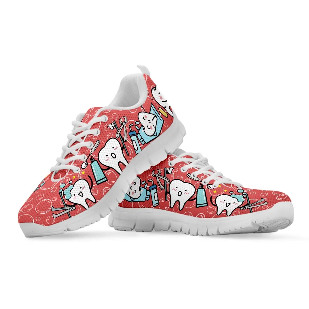 Dental Teeth Prints Casual Women Shoes Flats Sneakers Air Mesh Comfortable Ladies Footwear Zapatos Mujer