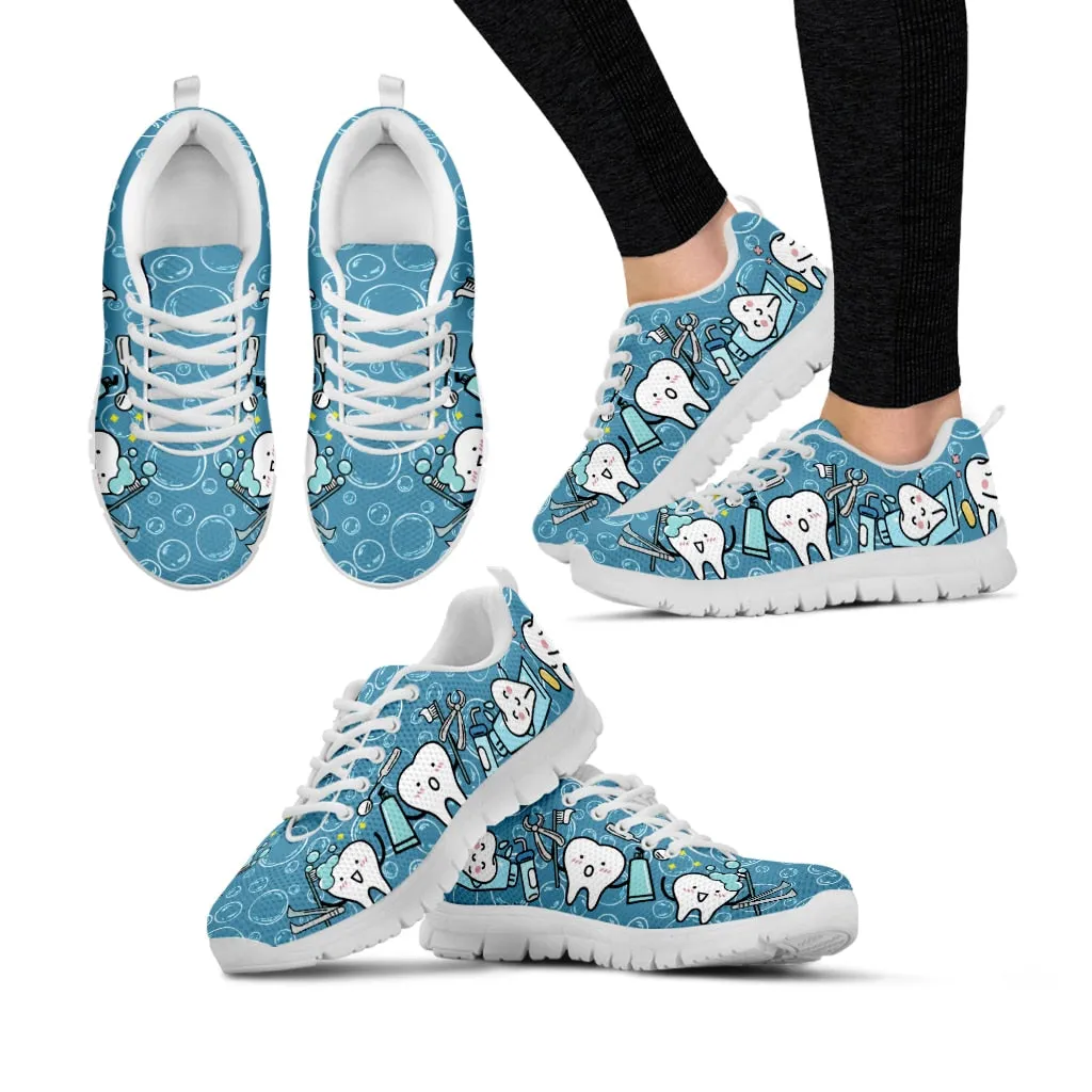 Dental Teeth Prints Casual Women Shoes Flats Sneakers Air Mesh Comfortable Ladies Footwear Zapatos Mujer