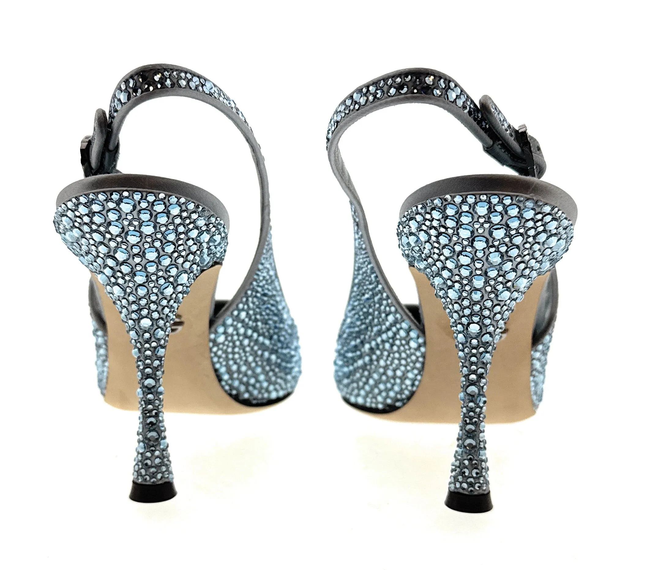 Dolce & Gabbana Blue Crystal Embellished Slingback Pumps-EU35