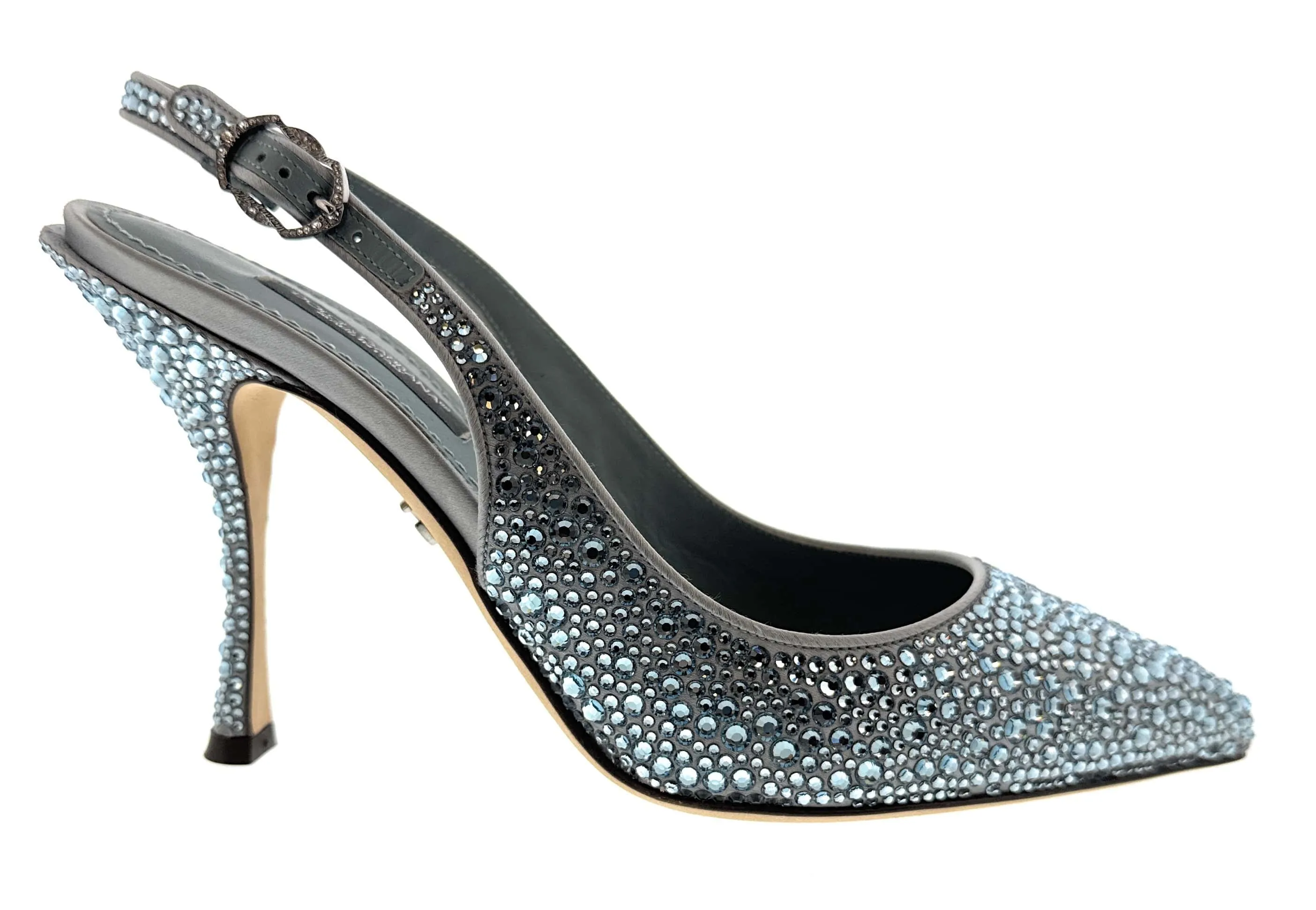 Dolce & Gabbana Blue Crystal Embellished Slingback Pumps-EU35