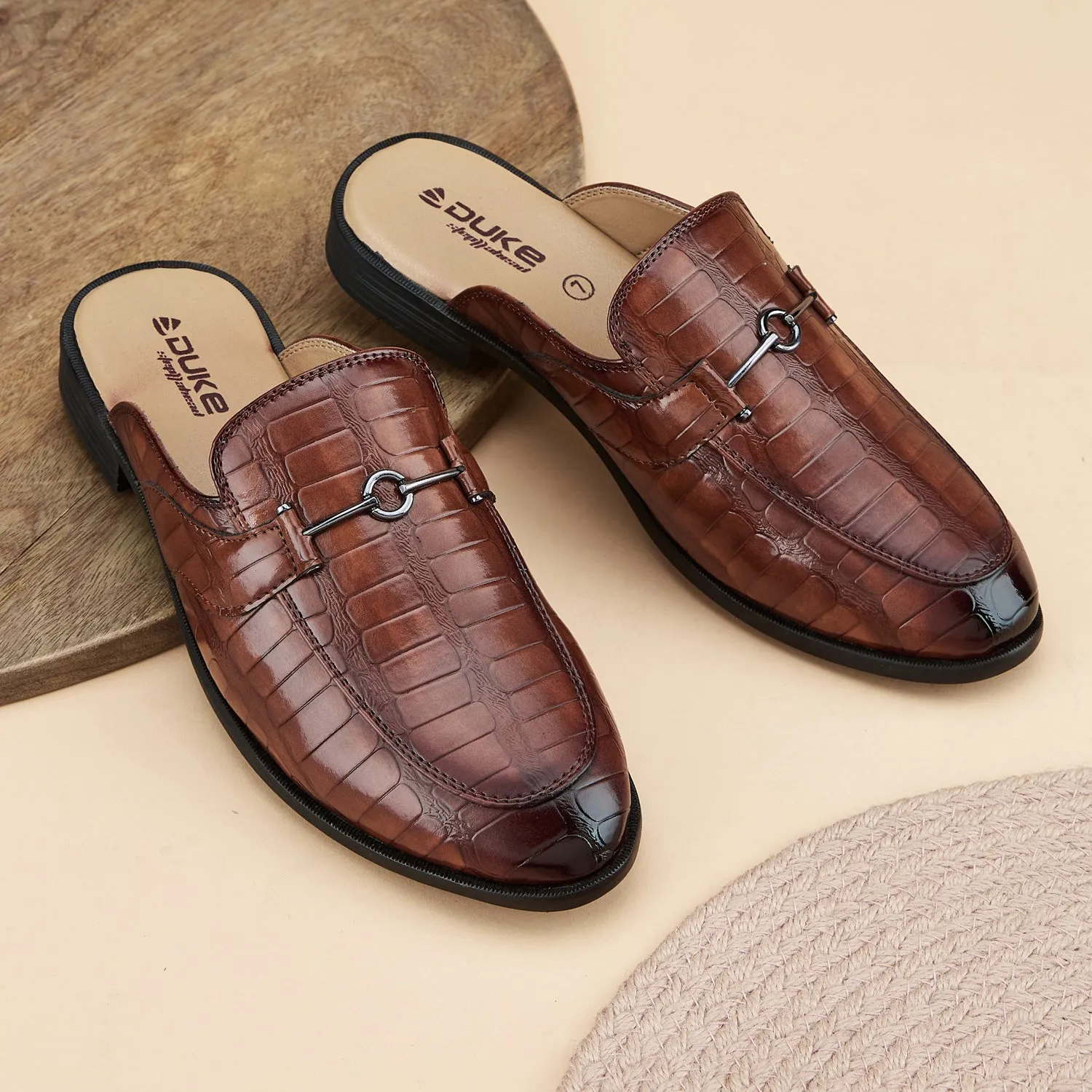 Duke Men Croc Textured Mules (FWOL4026)