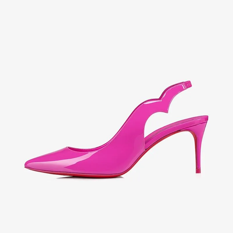 Elegant Pink Patent Leather Slingback Pump