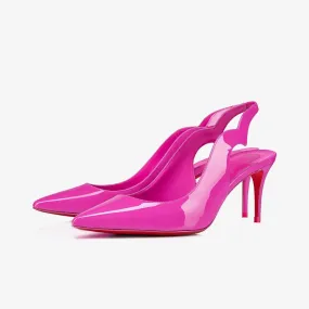 Elegant Pink Patent Leather Slingback Pump