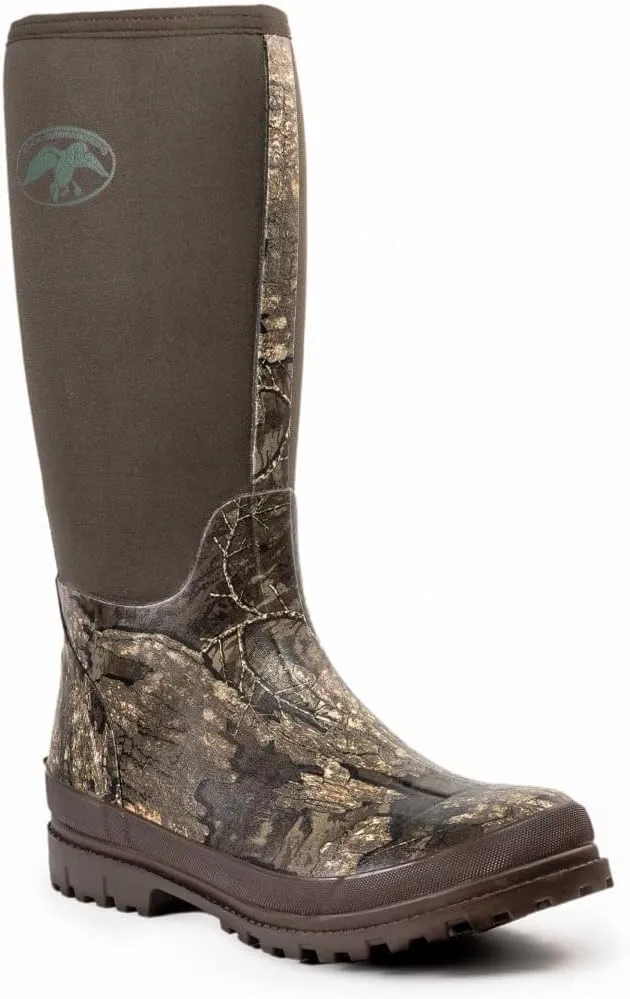 HOT SHOT Duck Commander Rubber Mens Hunting Boot, Durable Neoprene Lightweight Waterproof High Traction Boots for Men