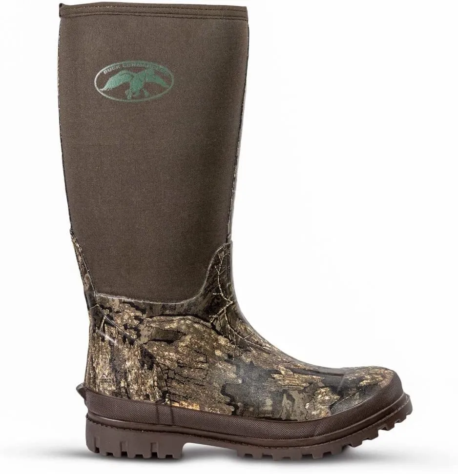 HOT SHOT Duck Commander Rubber Mens Hunting Boot, Durable Neoprene Lightweight Waterproof High Traction Boots for Men
