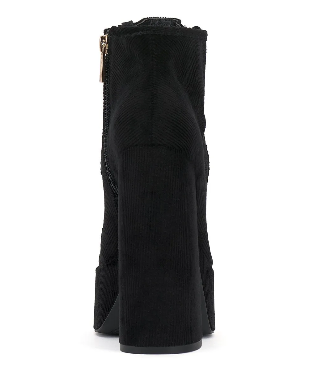 Jessica Simpson Saima Black Lace Up Round Toe Block Heel Platform Ankle Boots