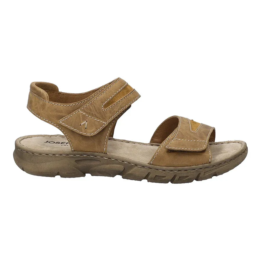 Josef Seibel Women's Brenda 08 Leather Open Toe Sandals Camel Brown
