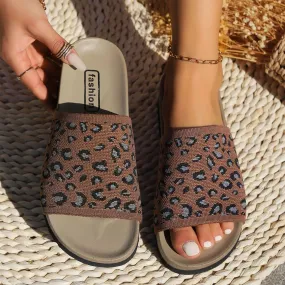 Leopard Open Toe Eva Sole Sandals