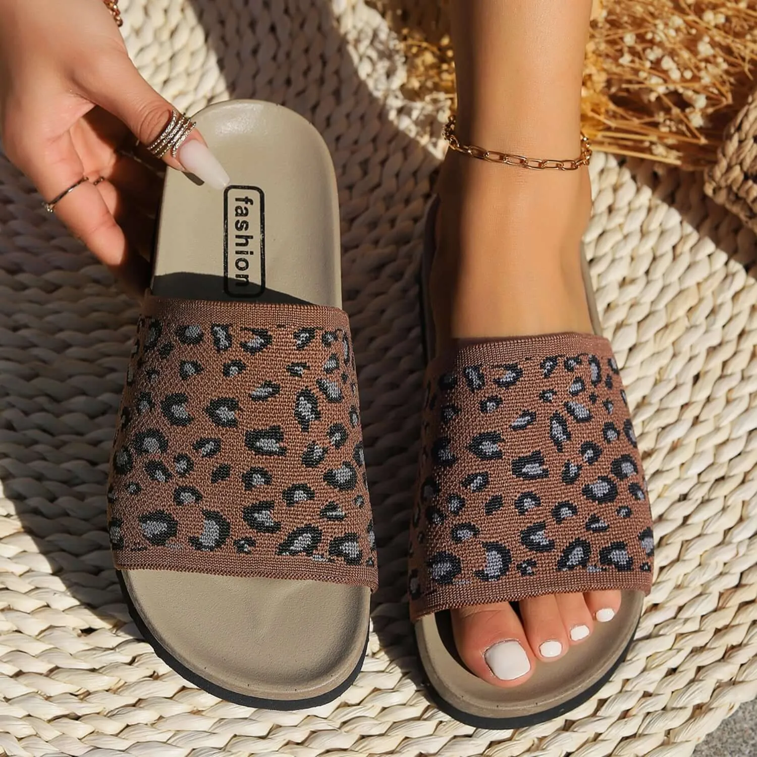 Leopard Open Toe Eva Sole Sandals