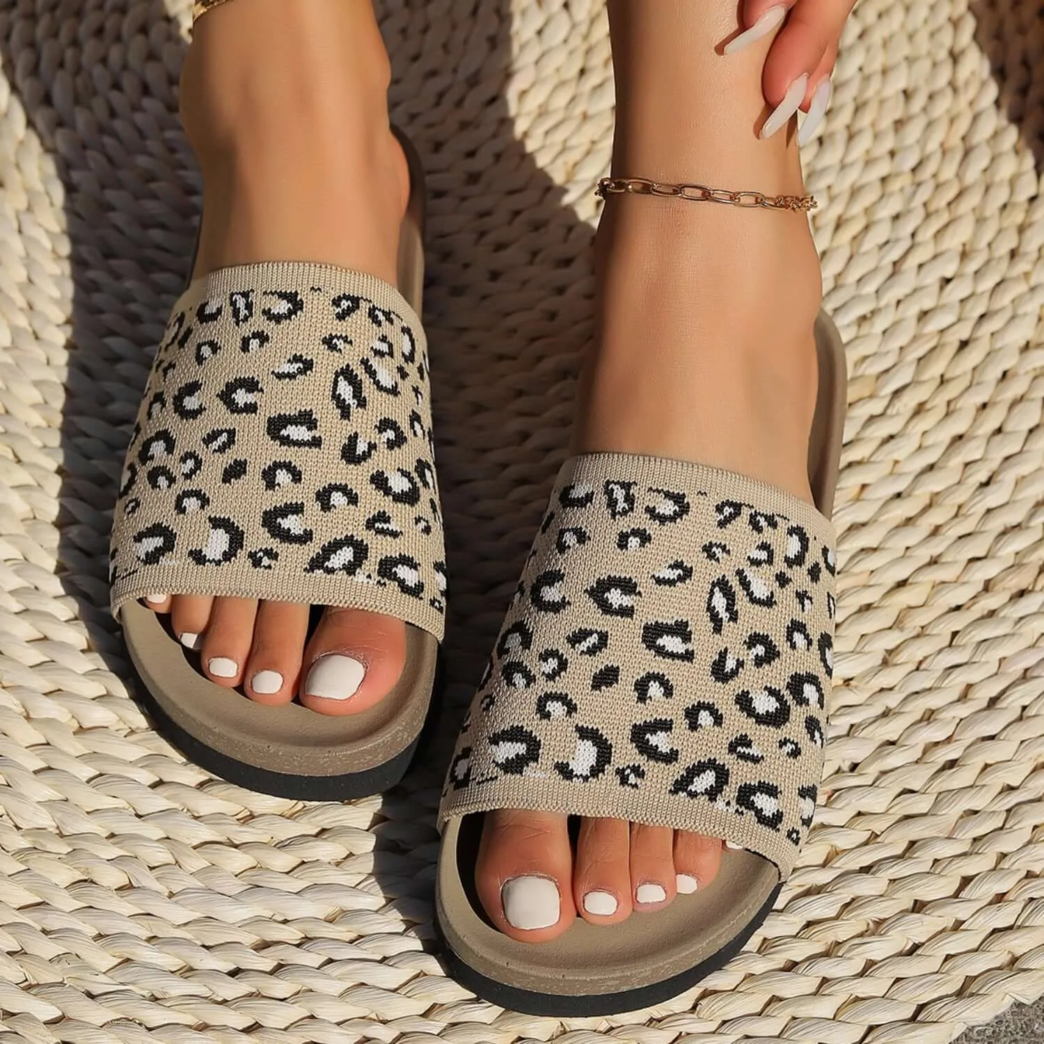 Leopard Open Toe Eva Sole Sandals