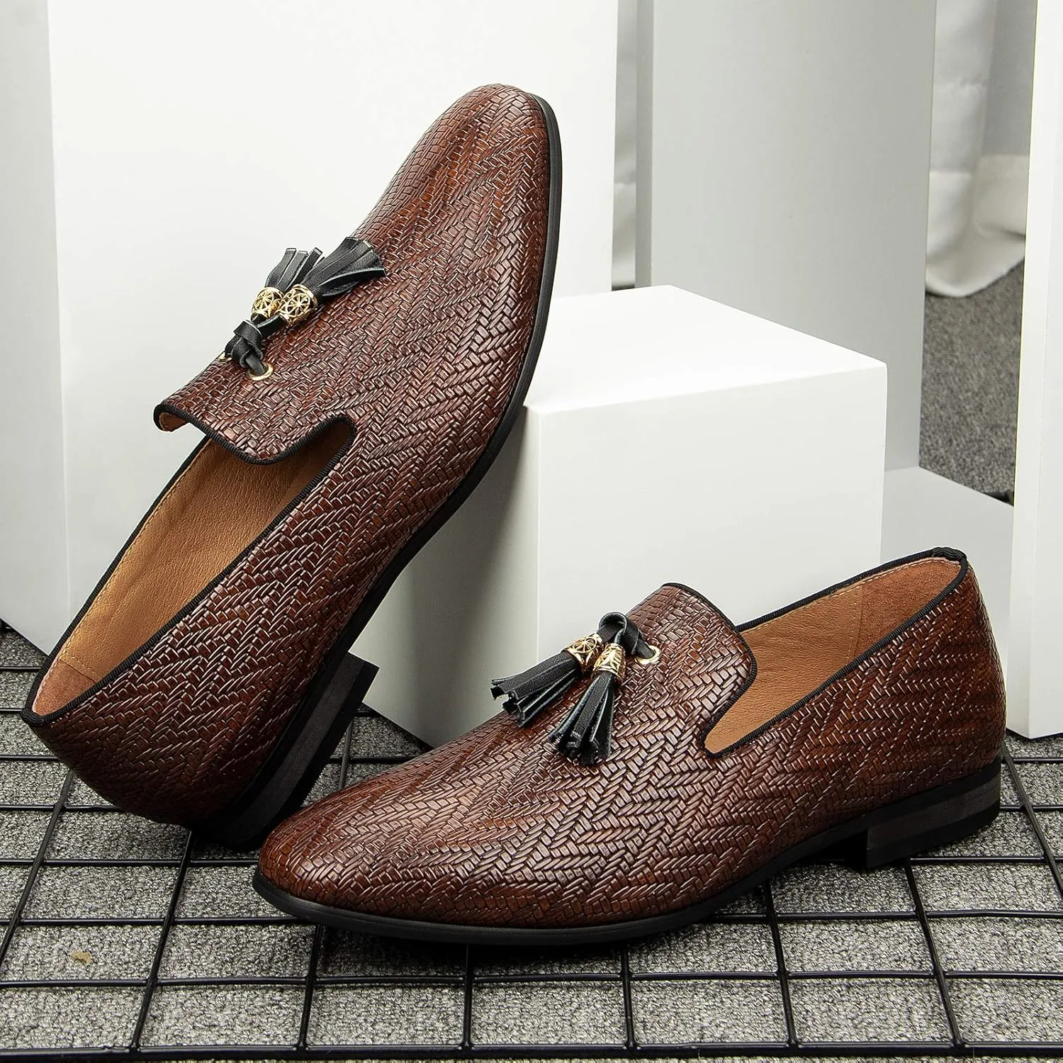 Meijiana Men's Fashion Classic Loafers Luxury Loafer Shoes and Weeding Dress Shoes for Men