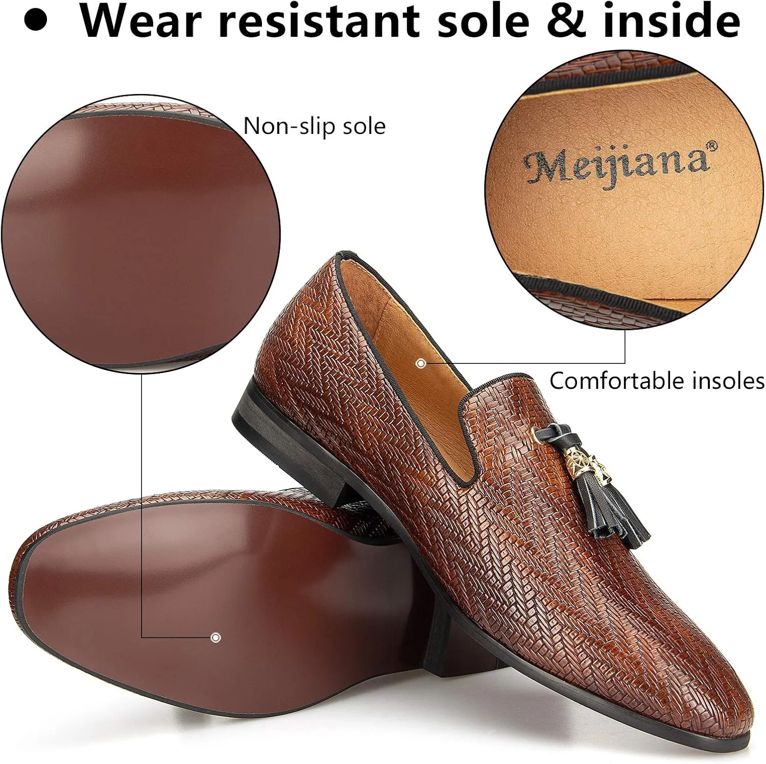 Meijiana Men's Fashion Classic Loafers Luxury Loafer Shoes and Weeding Dress Shoes for Men