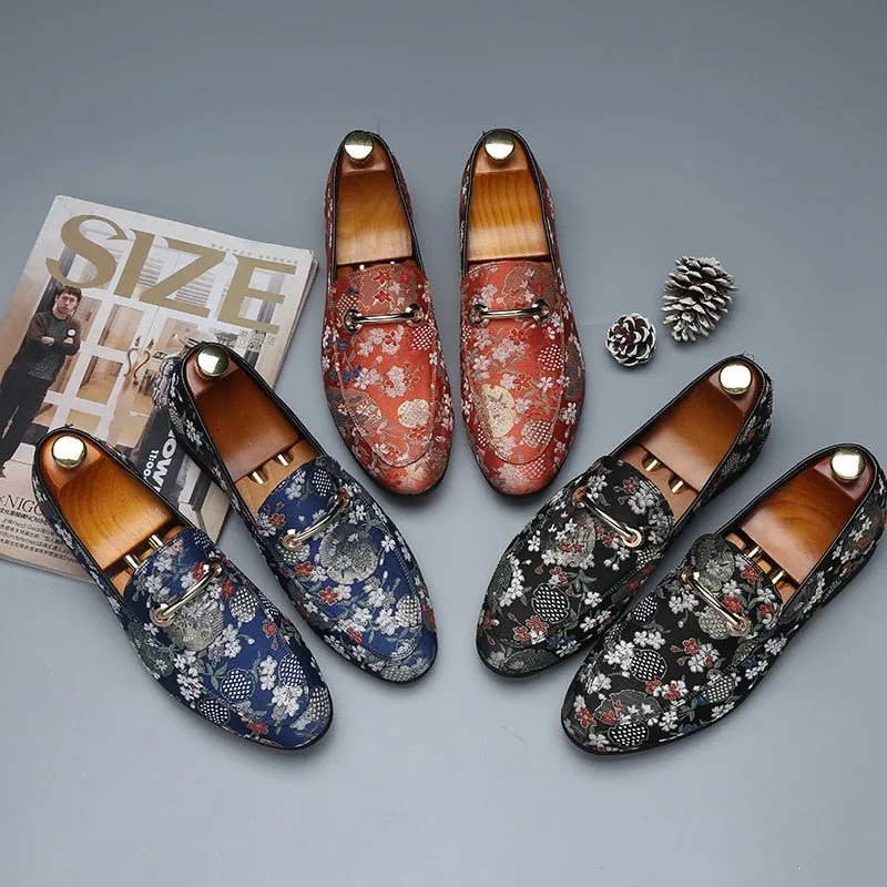 Men Casual Embroider Loafers Shoes
