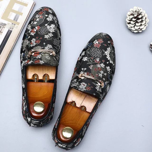 Men Casual Embroider Loafers Shoes
