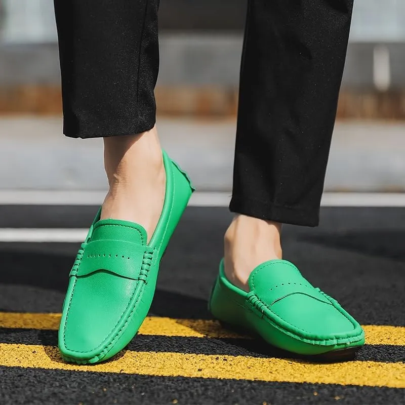 Men's Loafers Shoes Round Toe Nubuck Leather Penny Driving Loafers Lightweight Resistant Anti-Slip Classic Prom Slip On