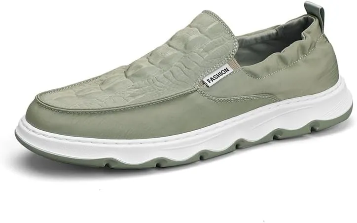 Men's Relaxed-Fit Slip-On Loafer, Canvas Loafers with Arch Support, Outdoor Walking Slippers Shoes