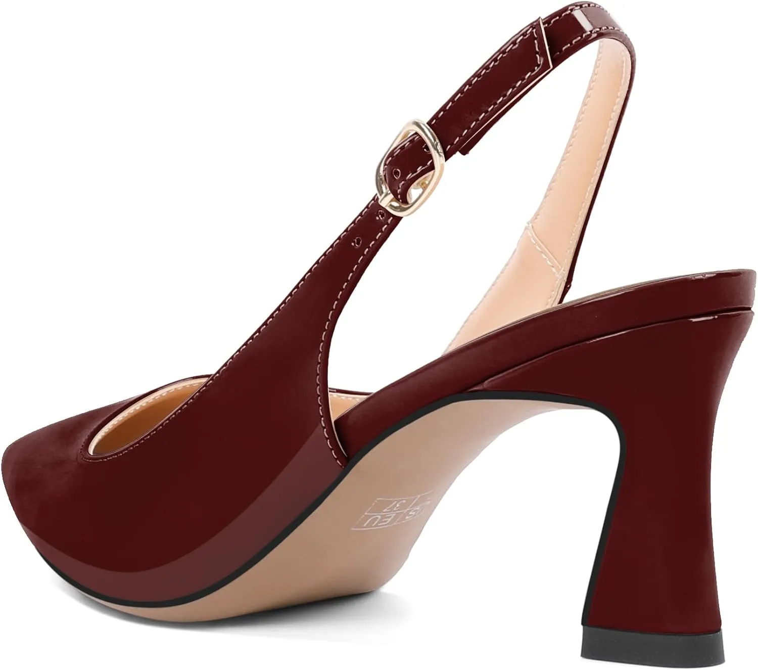 Mettesally Womens Slingback Heels Low Kitten Pumps Pointed Toe 2.5 Inch Elegant Office Dress Shoes