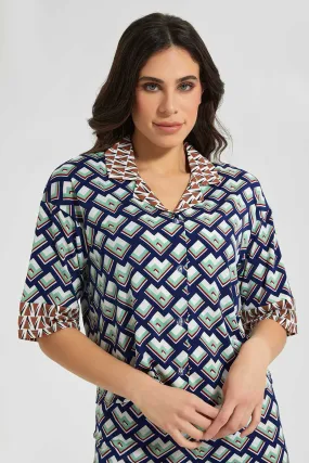 Multicolour Geometric Print Shirt
