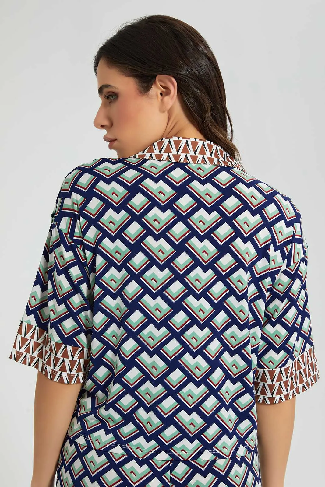 Multicolour Geometric Print Shirt
