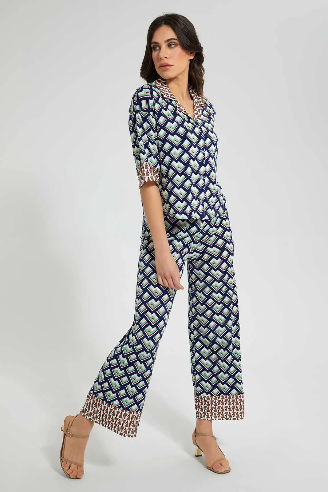 Multicolour Geometric Print Shirt