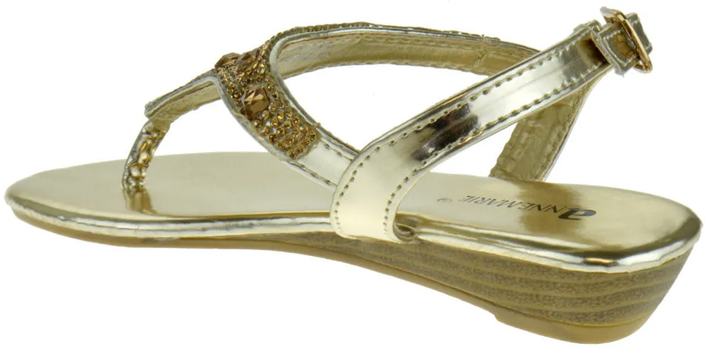 Serena 15k little Girls rhinestone Flat Sandals