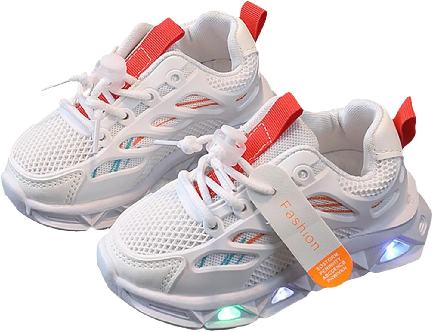 Toddler Infant Boys Girls Light Up Solid Color Sneakers Baby Kids Breathable Mesh Sport Outdoor Casual Tennis Shoes