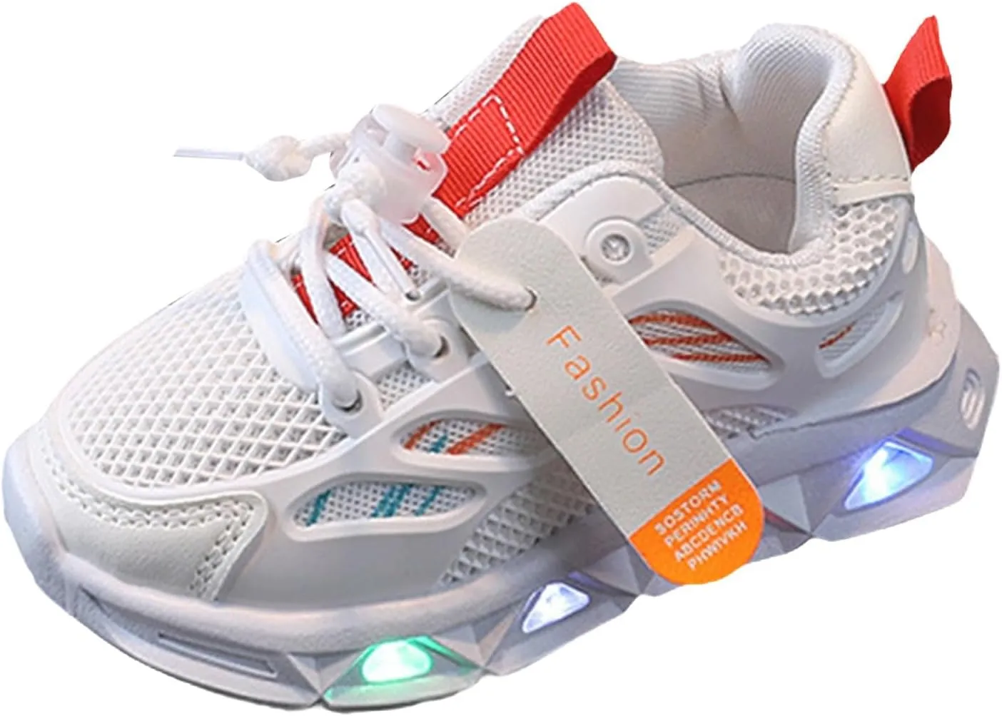 Toddler Infant Boys Girls Light Up Solid Color Sneakers Baby Kids Breathable Mesh Sport Outdoor Casual Tennis Shoes