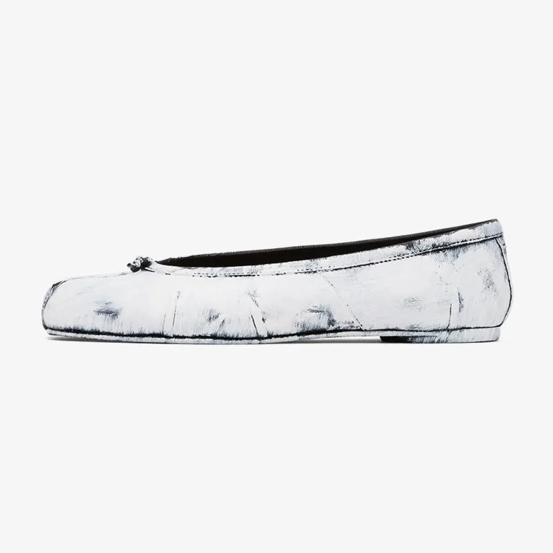 Trendy Hand-painted white Flats