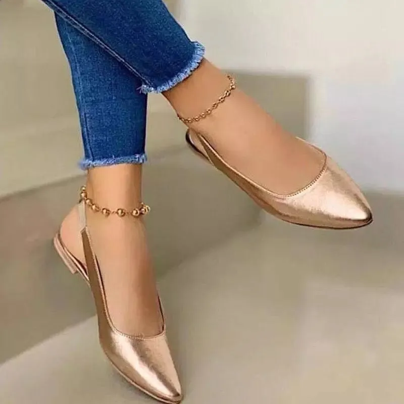 Women closed toe slingback sandals flat