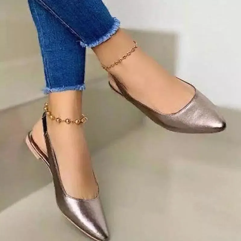 Women closed toe slingback sandals flat