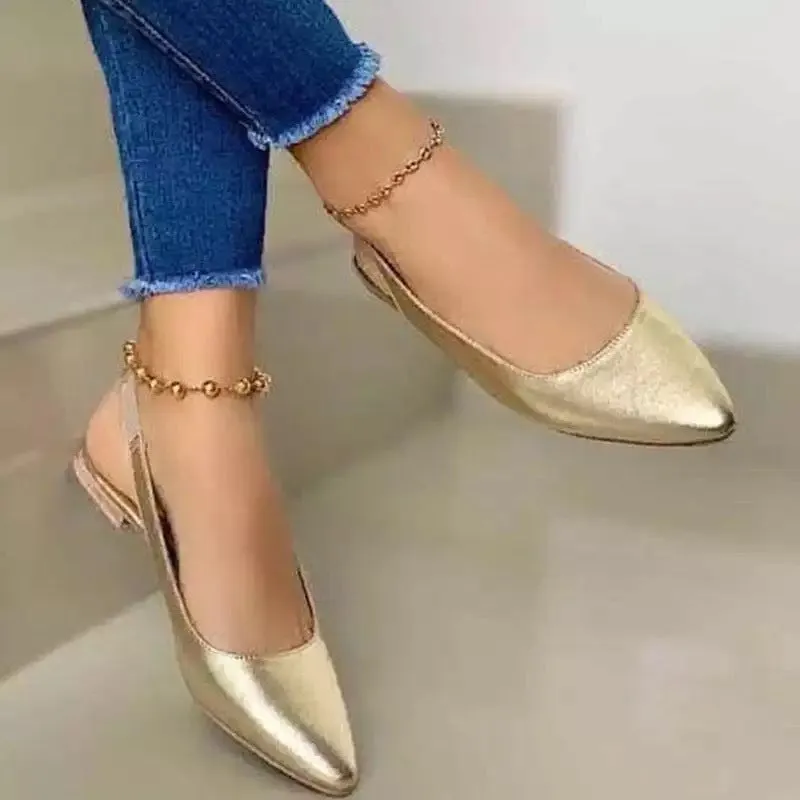 Women closed toe slingback sandals flat