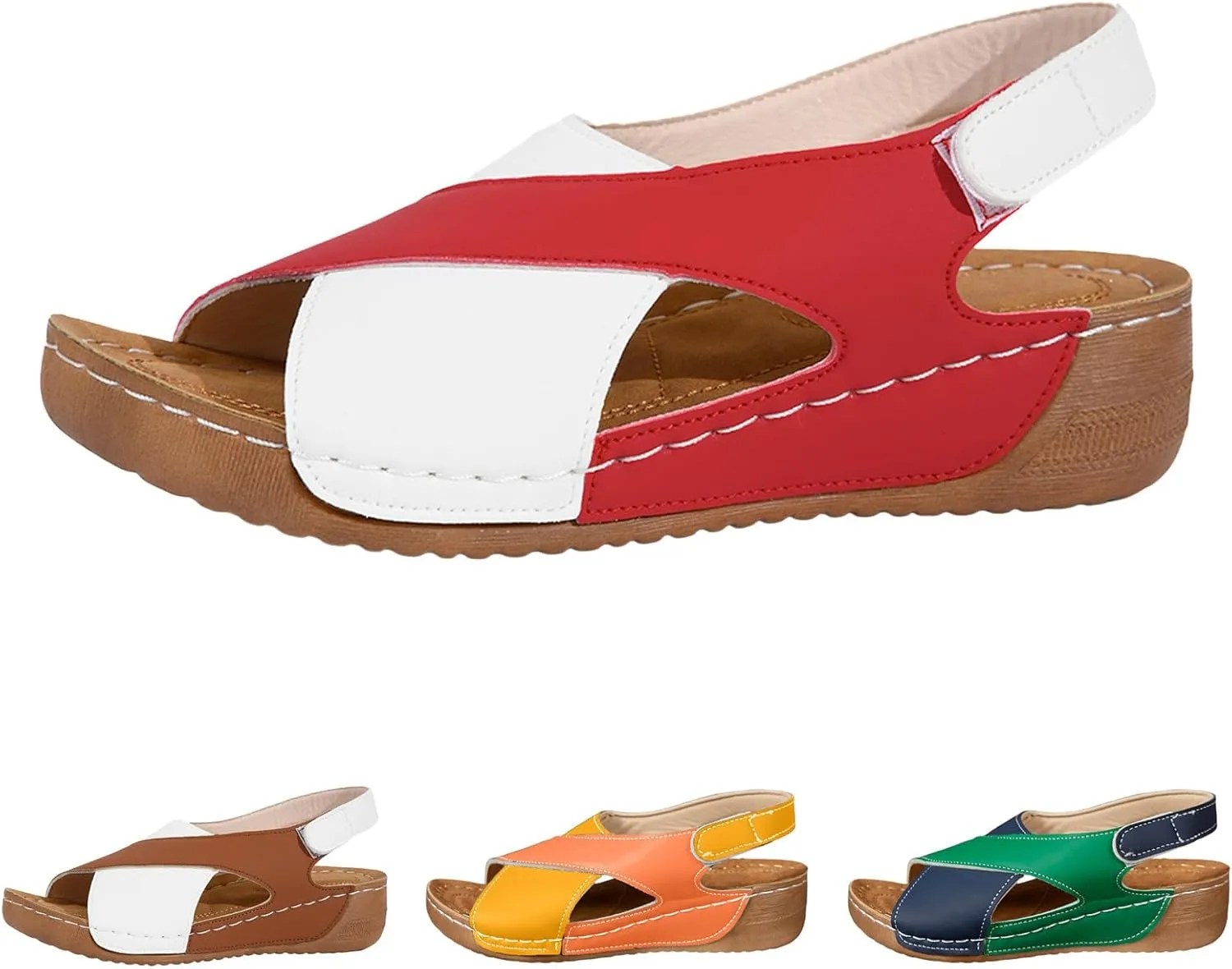 Womens Sandals Shoes Soft comfort Walking Summer Slide Shoes Open Toe Width Boho Beach Flat Slip On Sandles