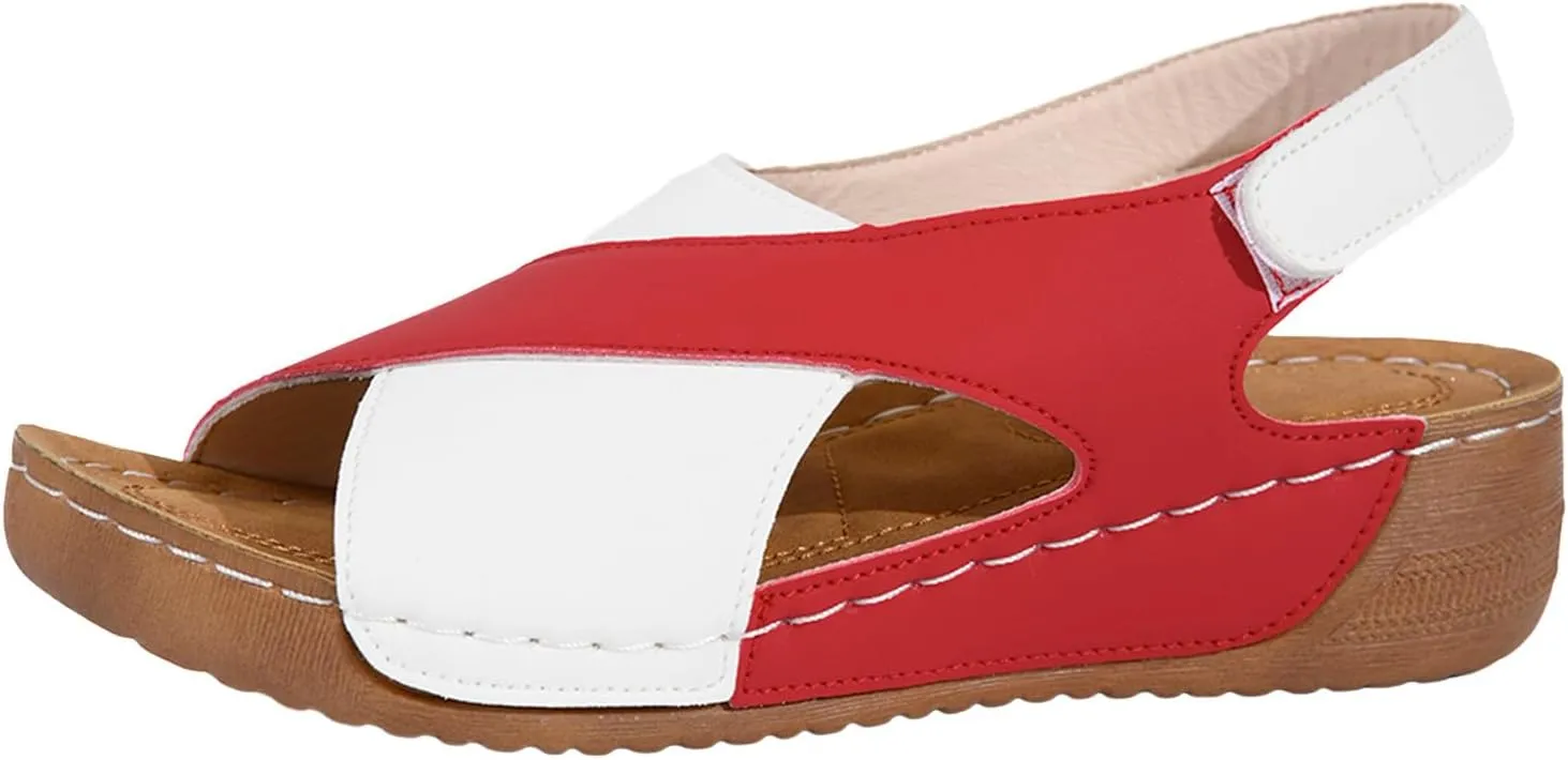 Womens Sandals Shoes Soft comfort Walking Summer Slide Shoes Open Toe Width Boho Beach Flat Slip On Sandles