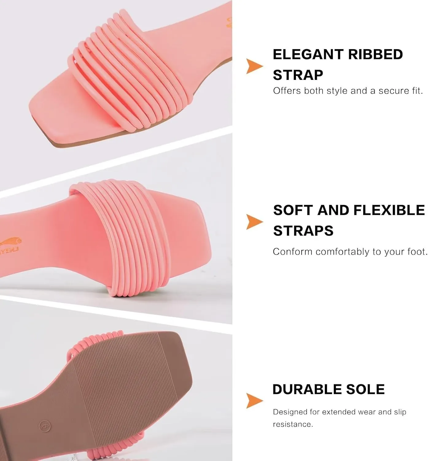 Women's Slide Sandals - Comfy Slip-On Design with Sleek Straps for Casual Elegance - Fashionable and Trendy Summer Flat Slides Shoes for Girls and Women